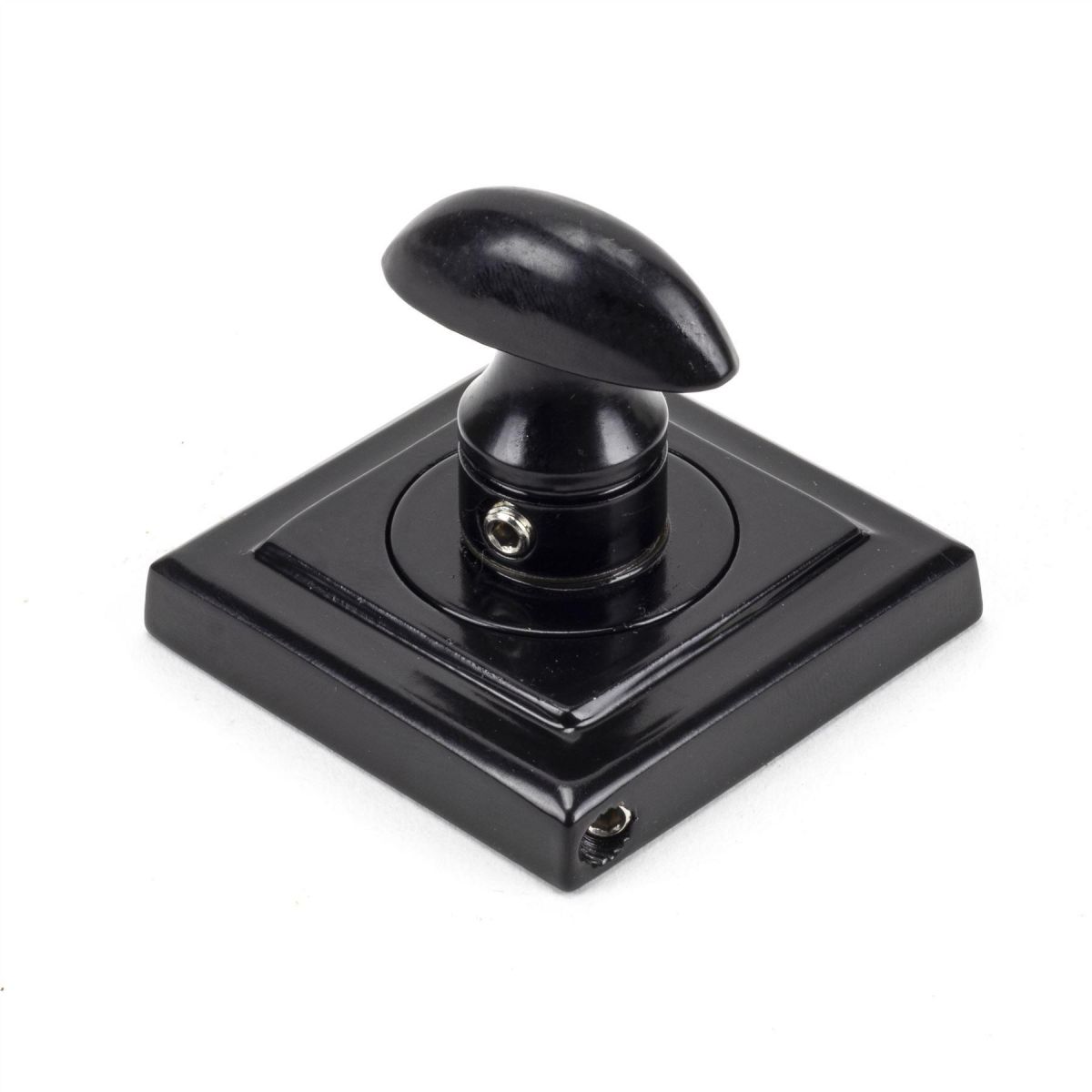 Sleek Black Square Thumbturn Set with Plain Cover