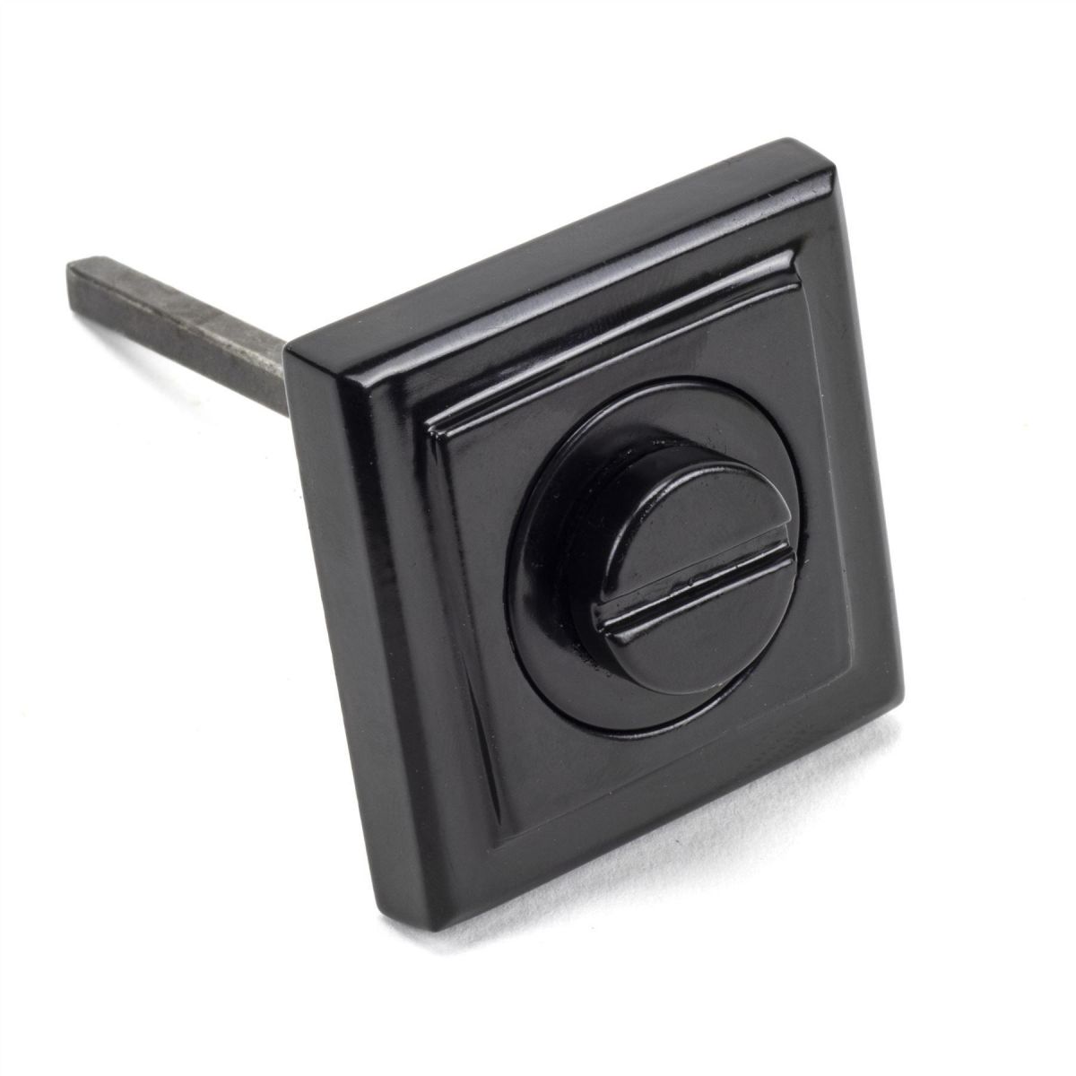 Sleek Black Square Thumbturn Set with Plain Cover Spindle