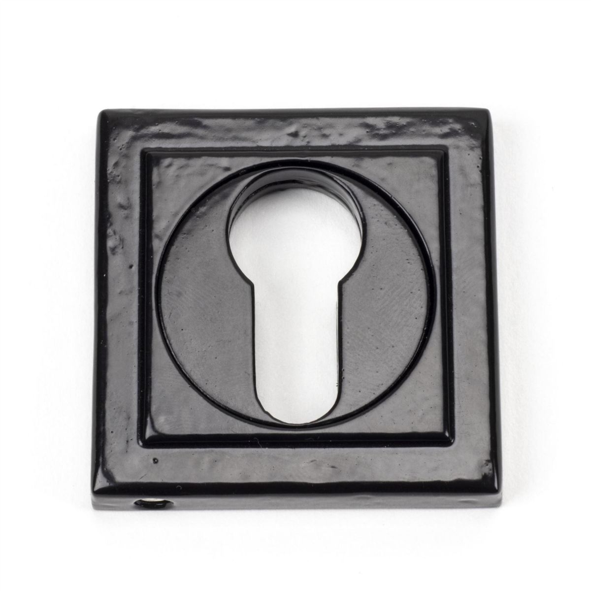 Sleek Midnight Black Simple Square Euro Escutcheon