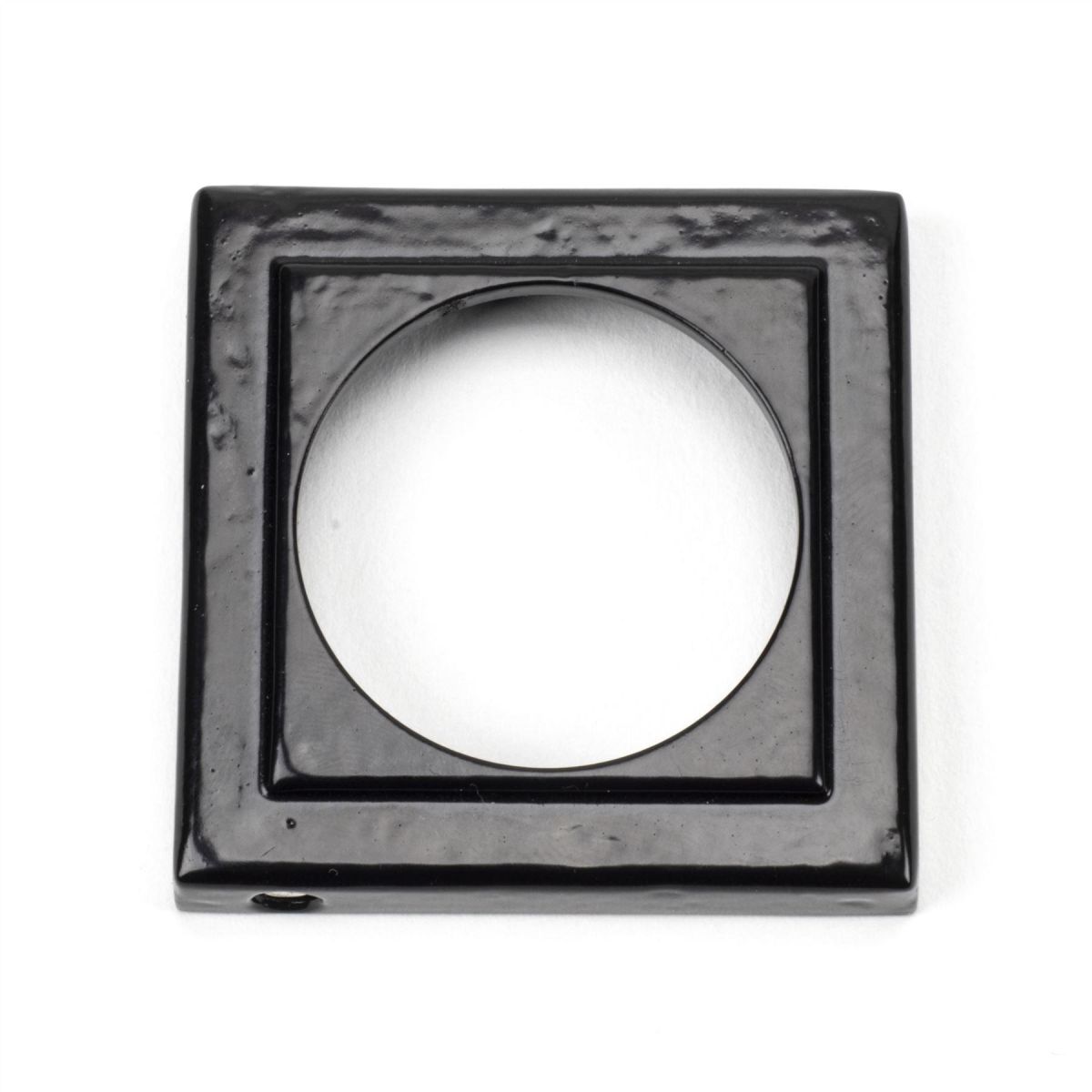 Sleek Midnight Black Simple Square Euro Escutcheon Front