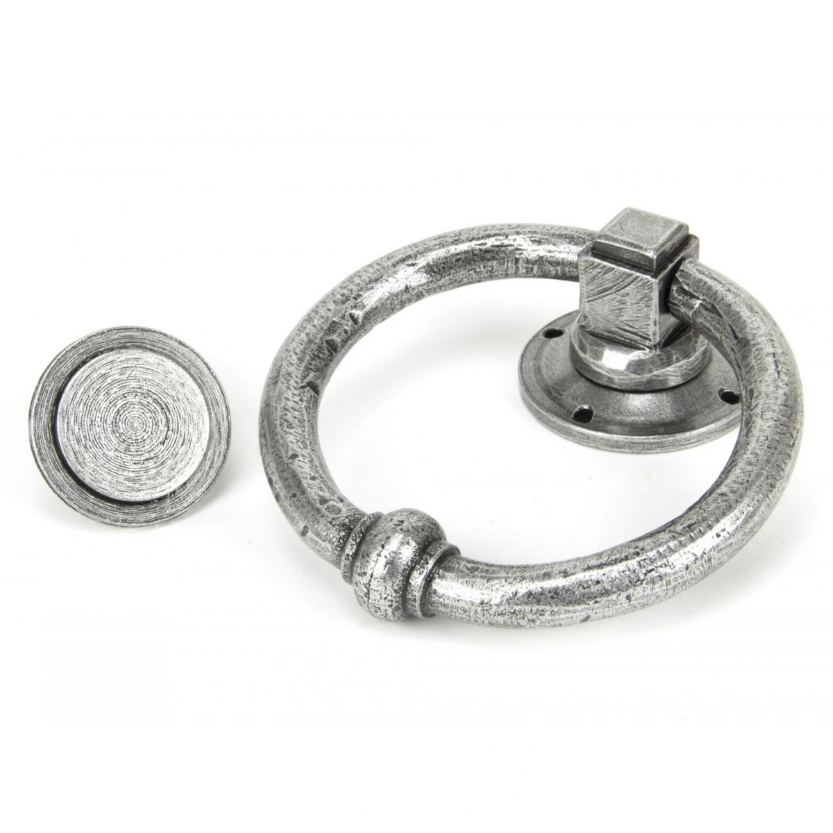 Slim Antique Pewter Ring Door Knocker