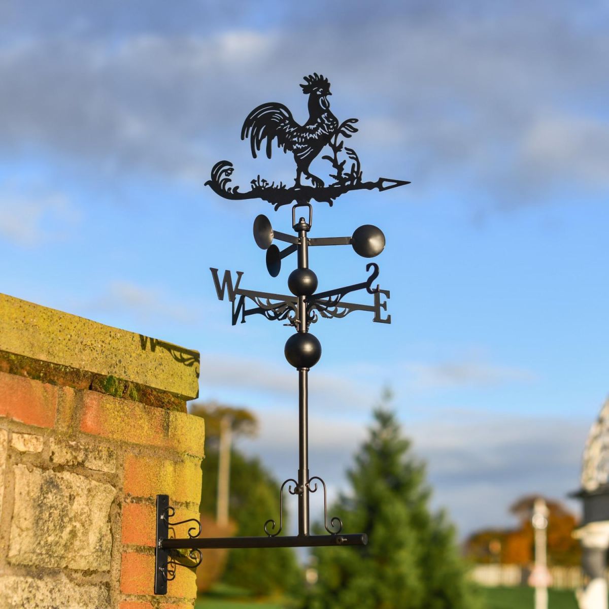 Slim Steel Farmyard Rooster Weathervane