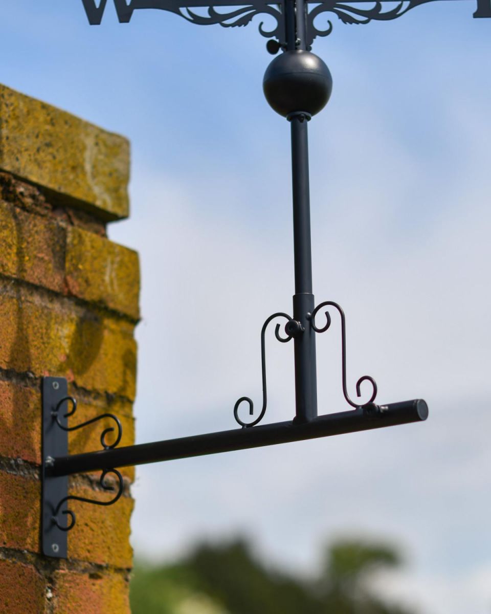 Close-Up of Horizontal Mounting Bracket for Slim Steel Welsh Dragon Weathervane