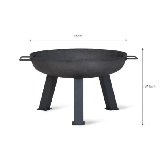 Raw Metal Fire Pit & Log Burner - 55cm Measurements Raw Metal Fire Pit & Log Burner - 55cm Measurements