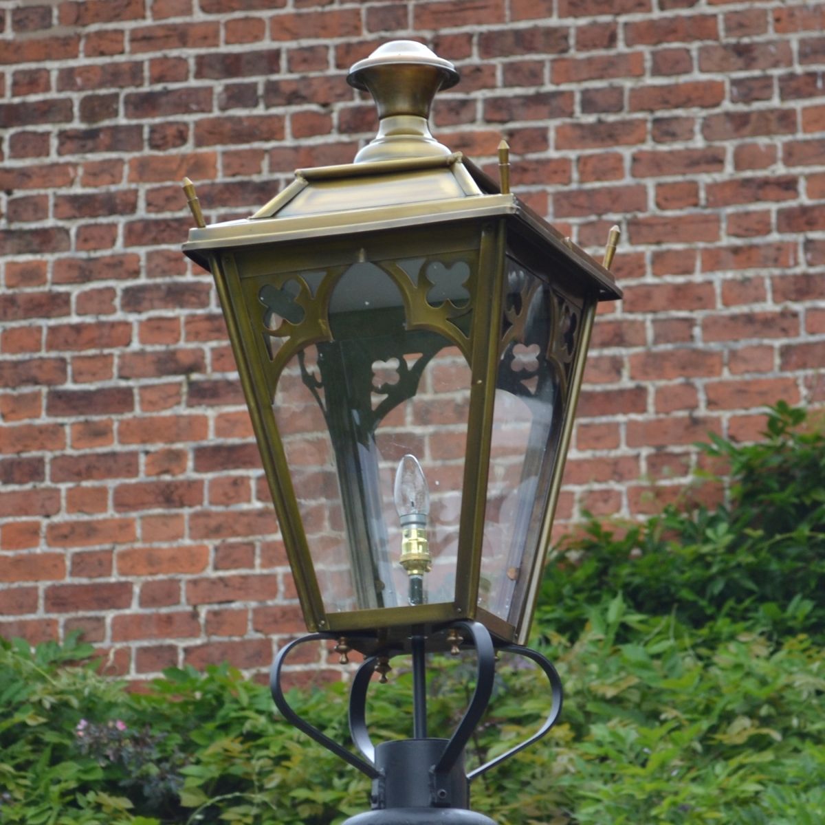 Large Antique Brass Gothic Lantern