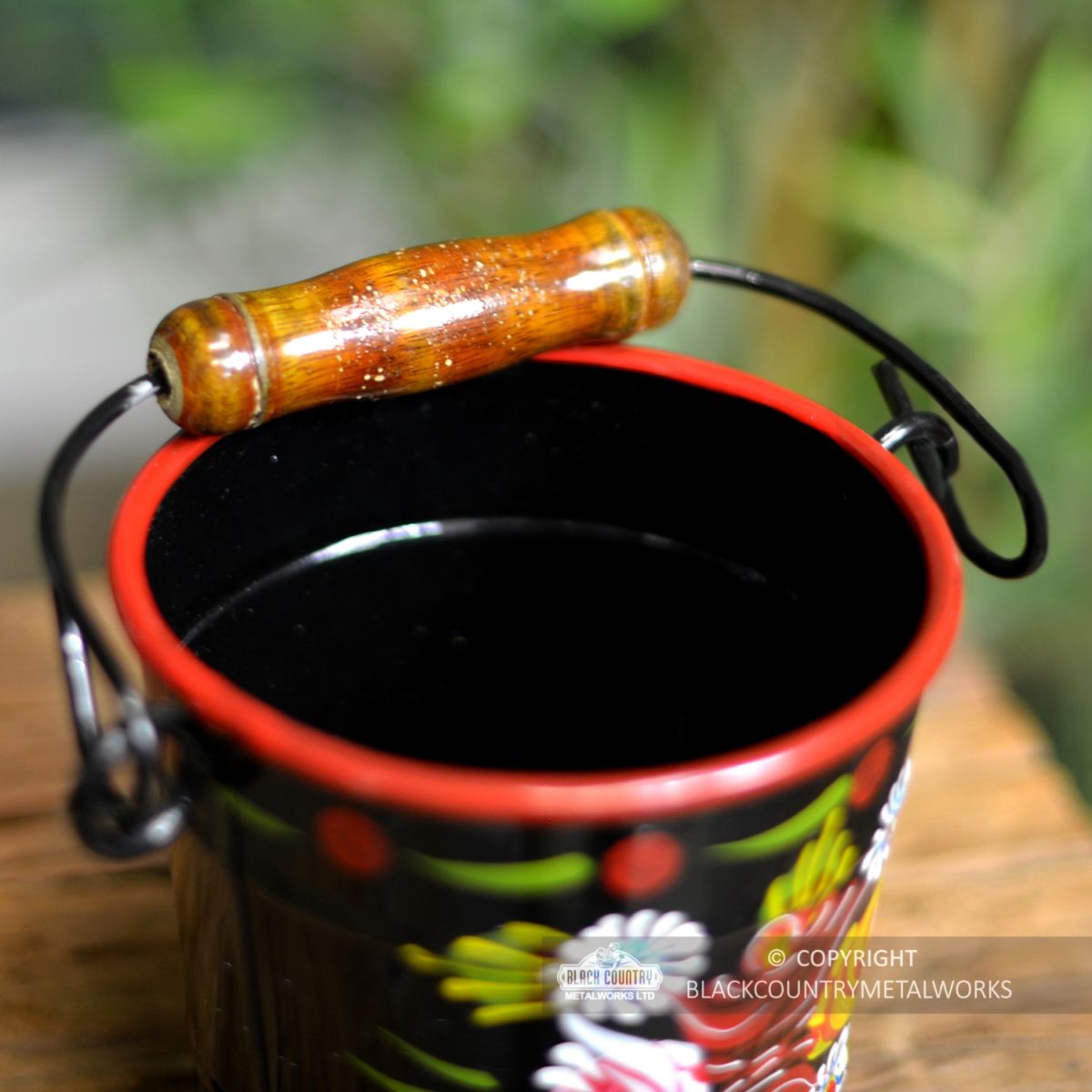 close-up of the Top of the Narrowboat Bucket