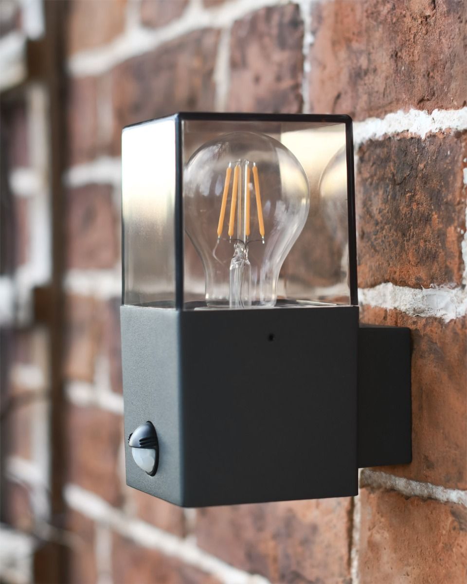 Contemporary Black "Cube" Wall Light