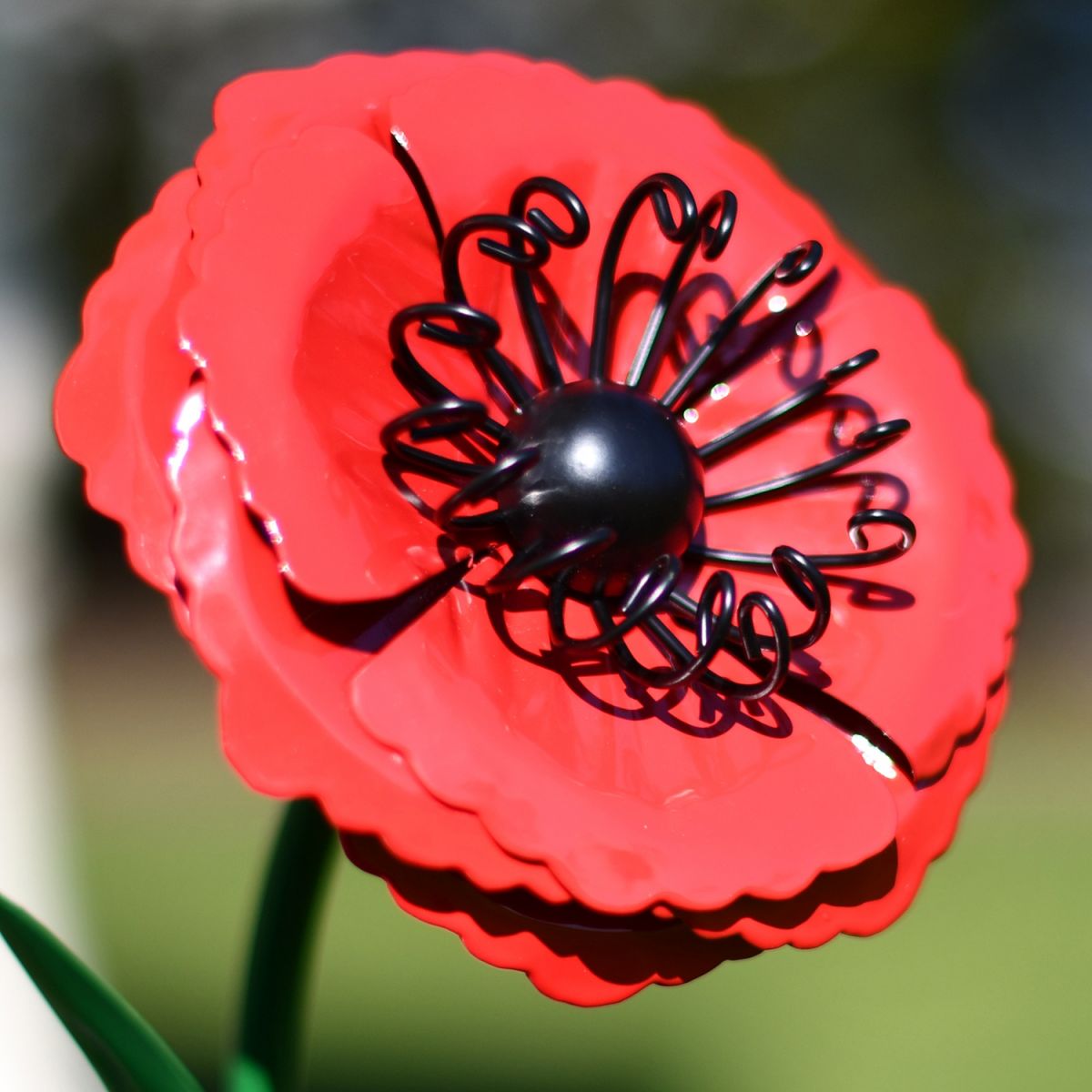 Close-up of the Metal Head of the Flower