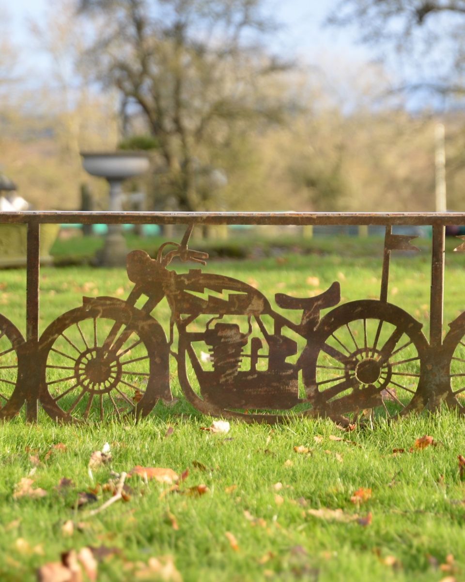 ‘Bullet’ Rustic Wall Art of a Vintage Motorbike close up on central motorbike