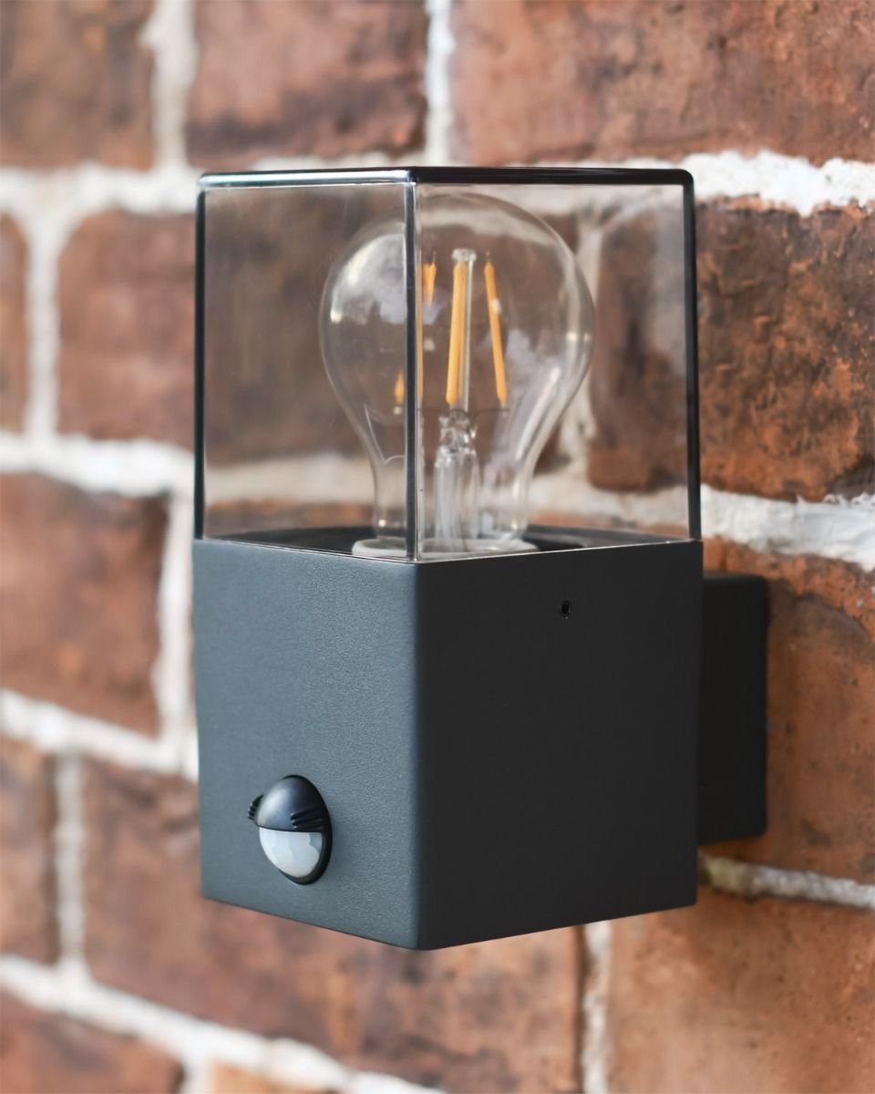 Contemporary Black "Cube" Wall Light