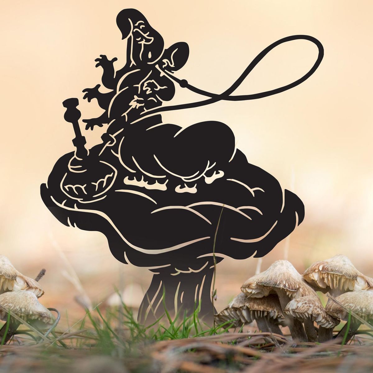 Black Smoking Caterpillar Silhouette in Situ