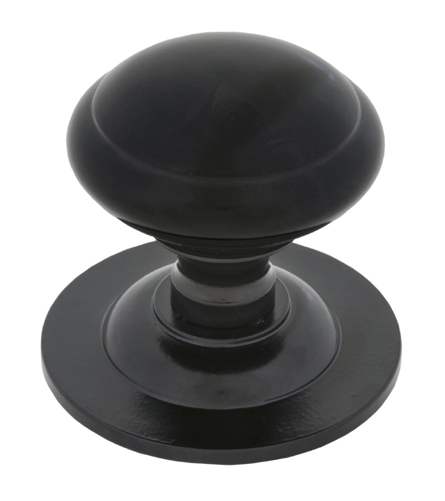 Smooth Black Centre Door Handle Set