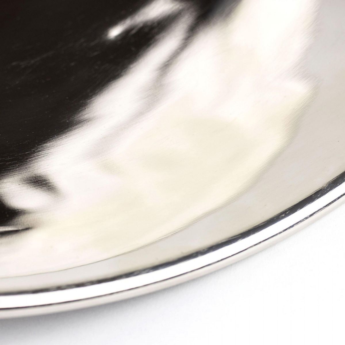 Smooth Nickel Bowl-Shaped Hanging Pendant Light Interior Close Up