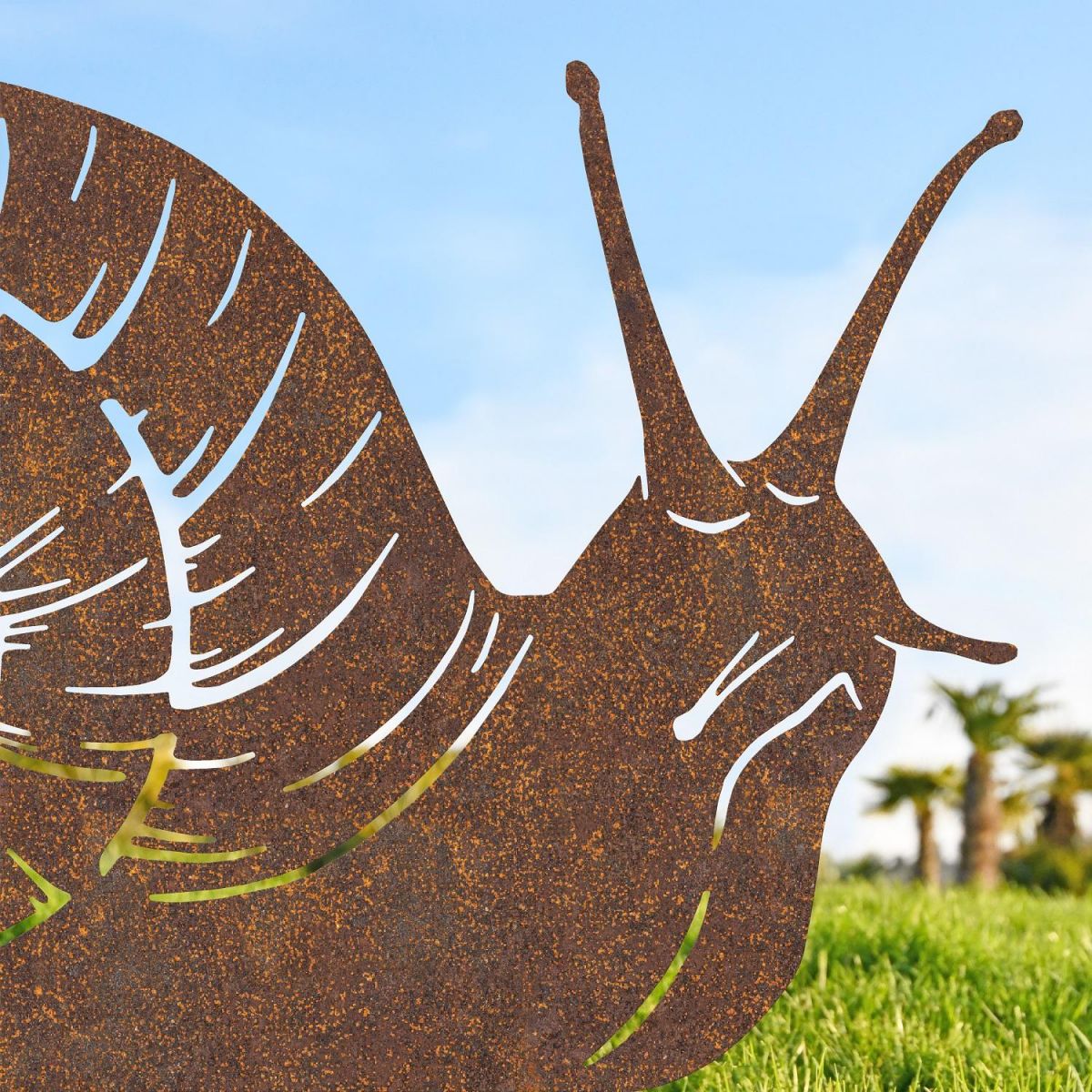 Close up of Rustic Snail Silhouette 