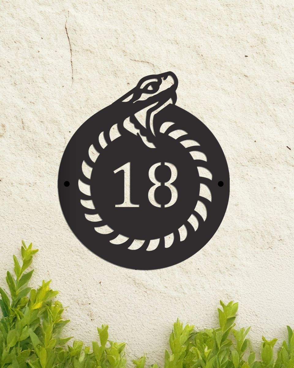 Snake Crest House Number Sign