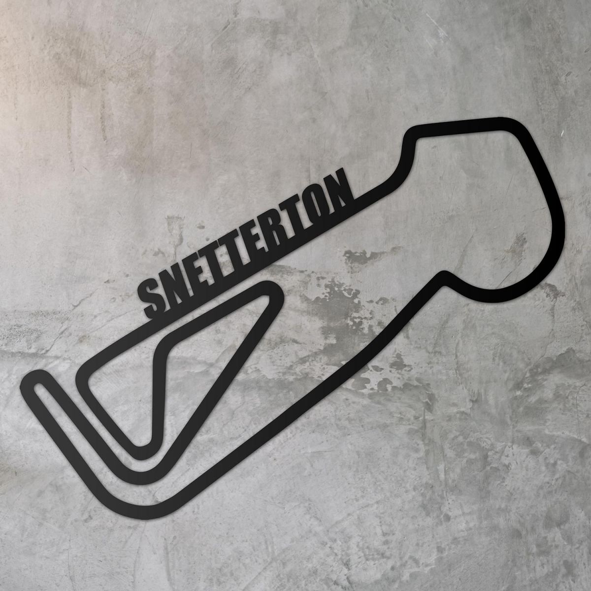 Snetterton Race Track Wall Art on a Rustic Grey Wall