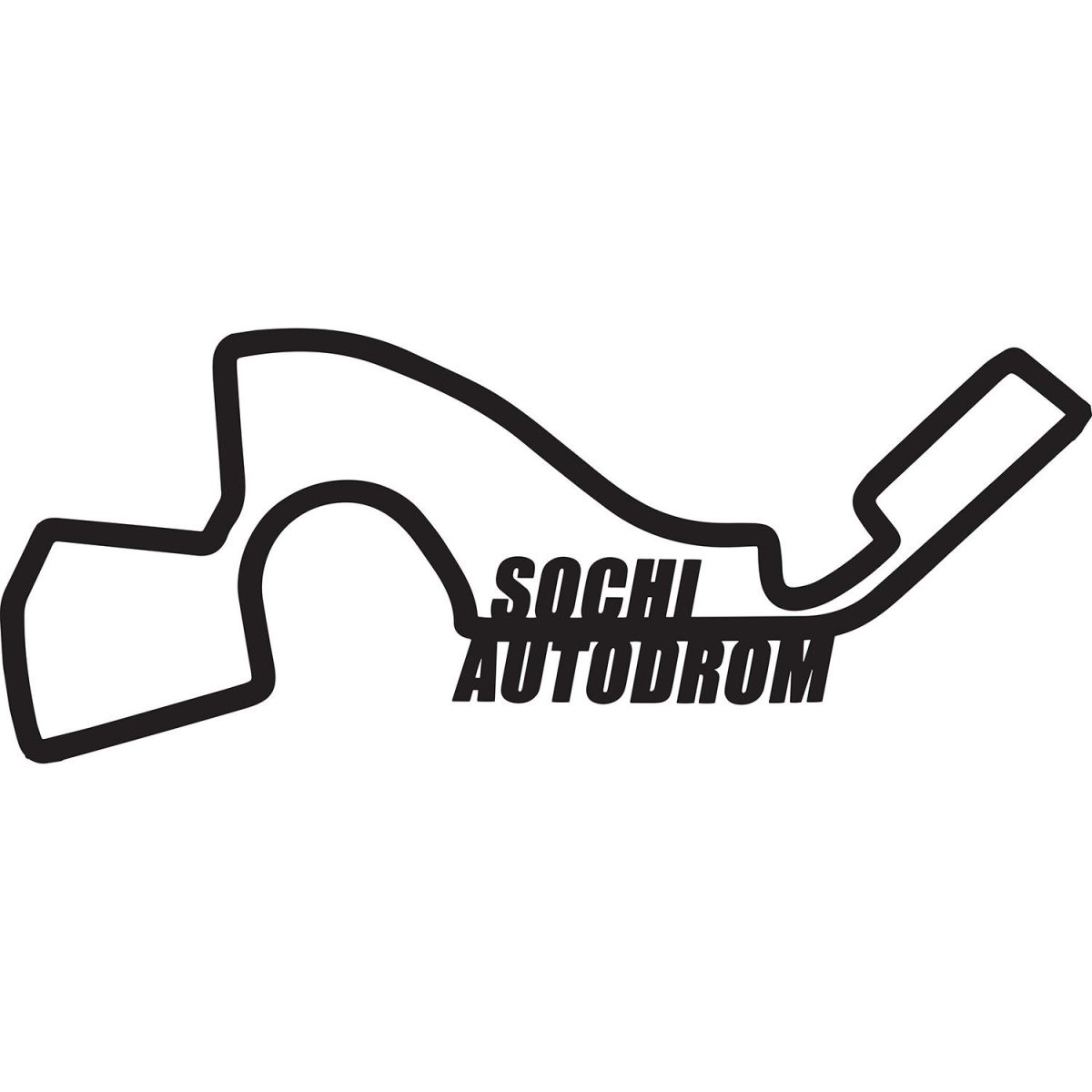 Sochi Autodrom Racing Circuit Wall Art in Black