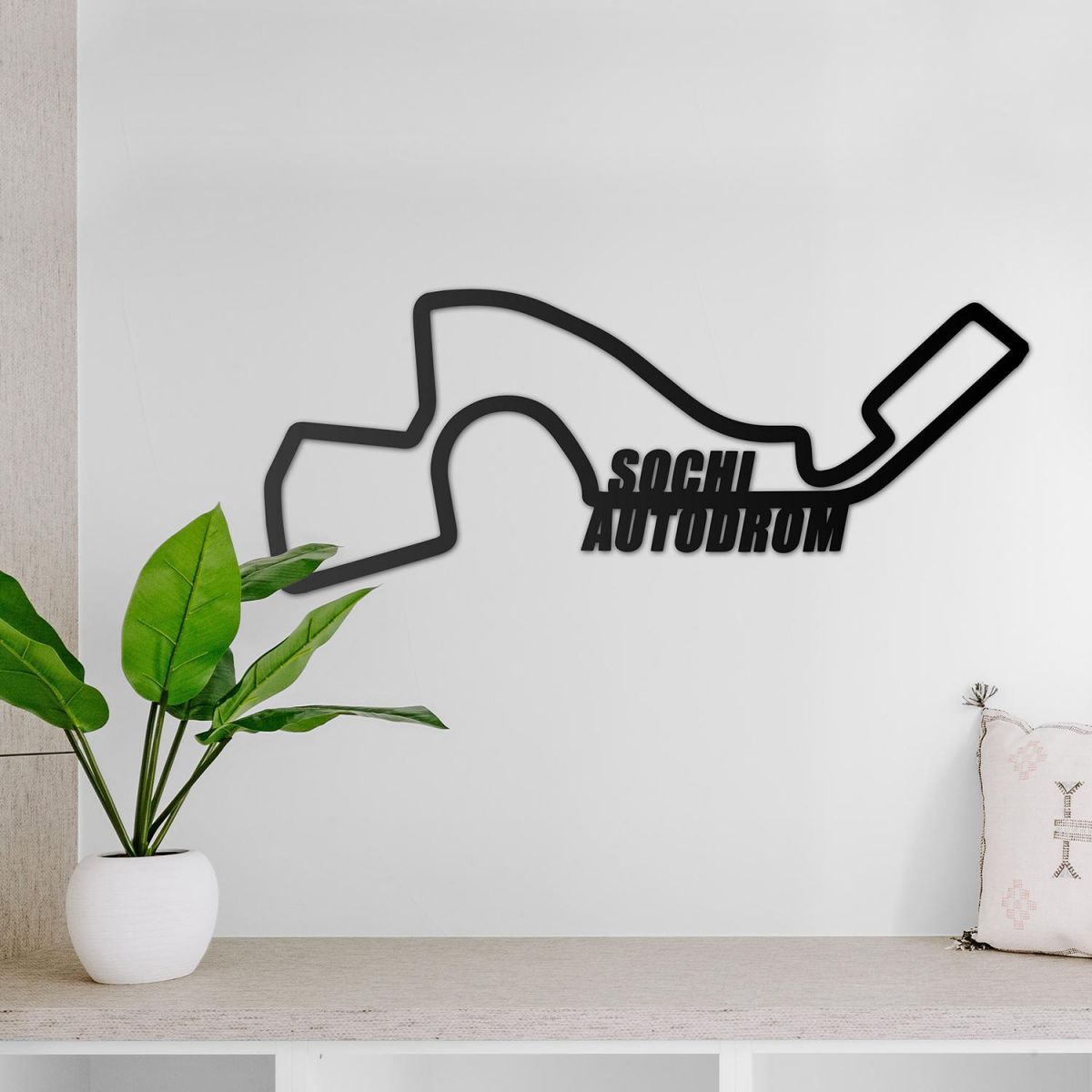 Sochi Autodrom Racing Circuit Wall Art on a Grey Wall