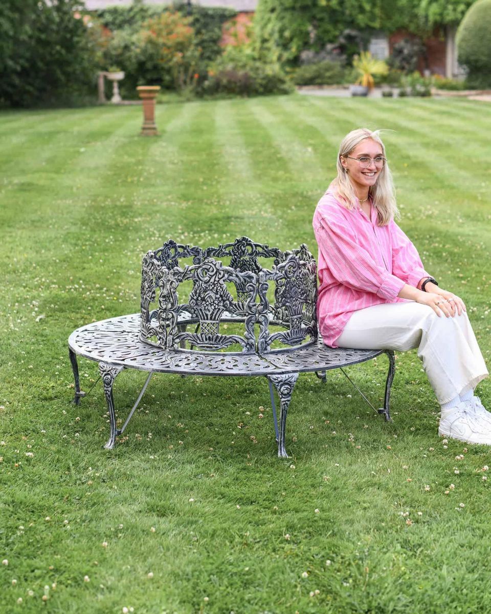 Scale Shot for Solid Antique Silver "Royale" Aluminium Full Tree Guard & Bench