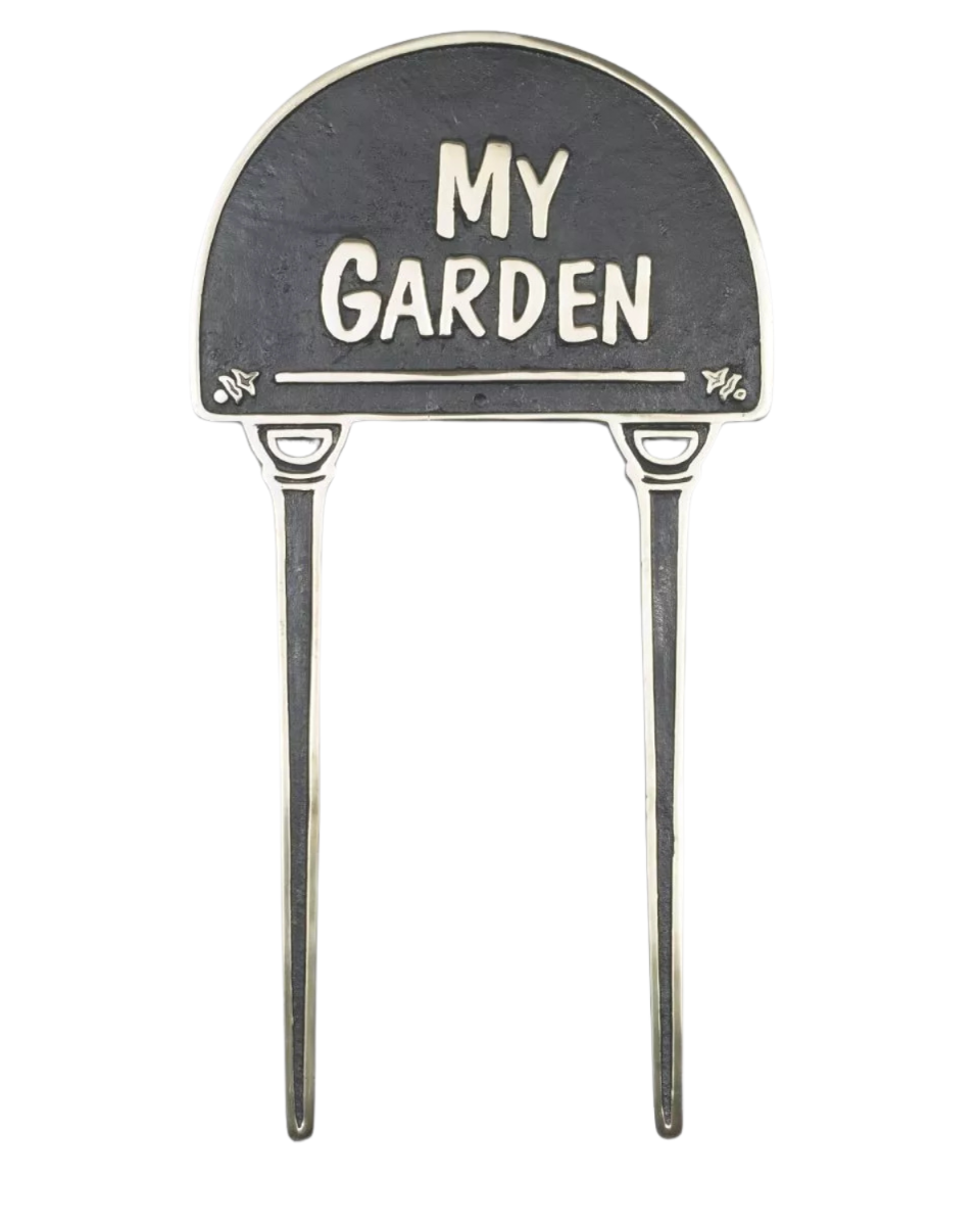 Solid Brass and Black "My Garden" Lawn Sign
