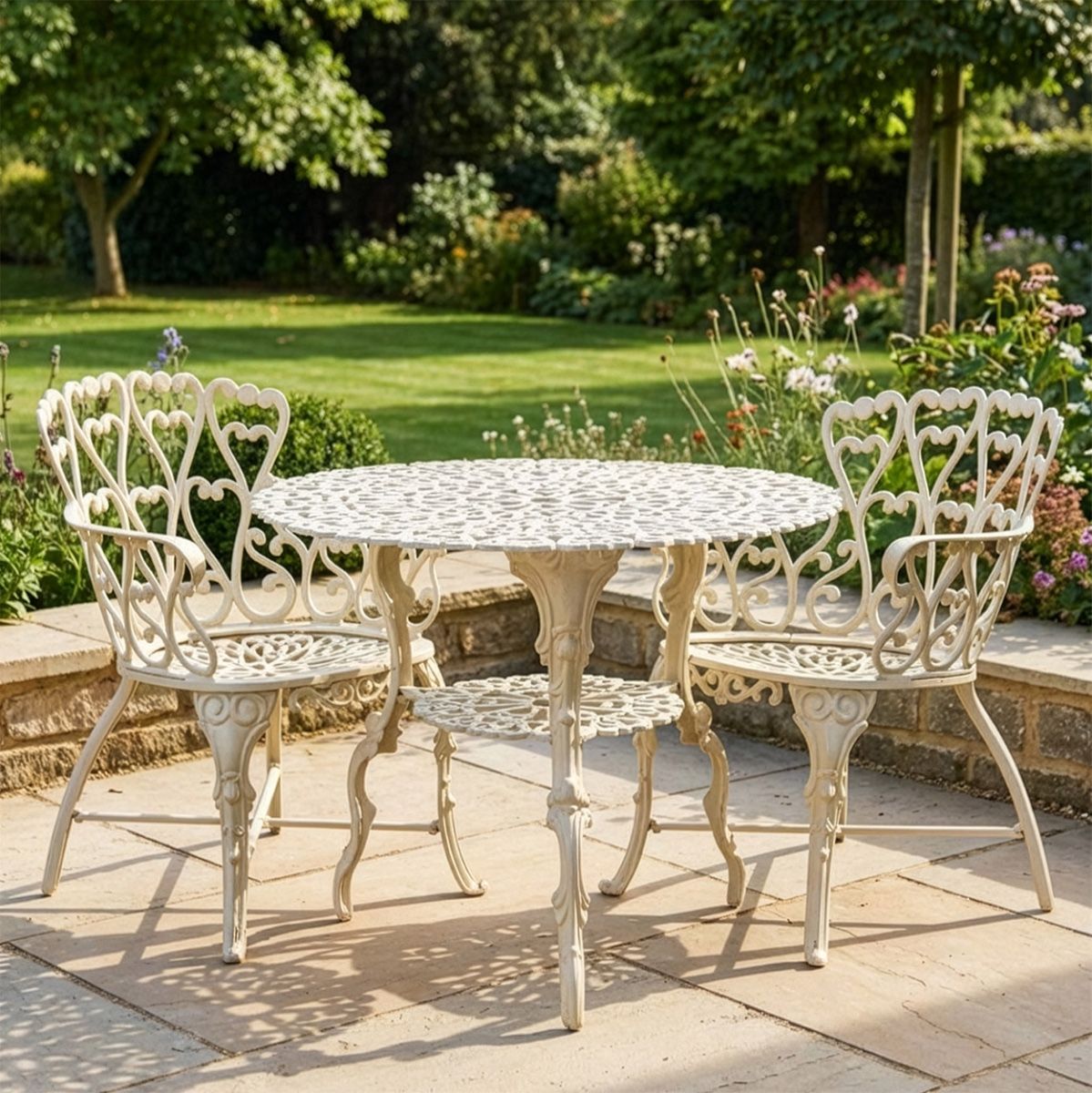 Solid Cream "Ascott" Two Seater Dining Set digital illustration