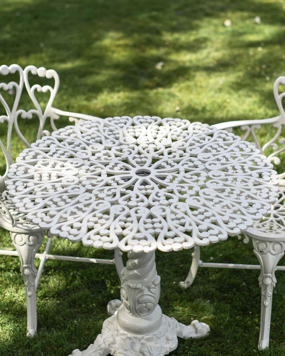 Close-Up of Solid Cream "Royal Ascott" Two Seater Bistro Set Close-Up of Solid Cream "Royal Ascott" Two Seater Bistro Set