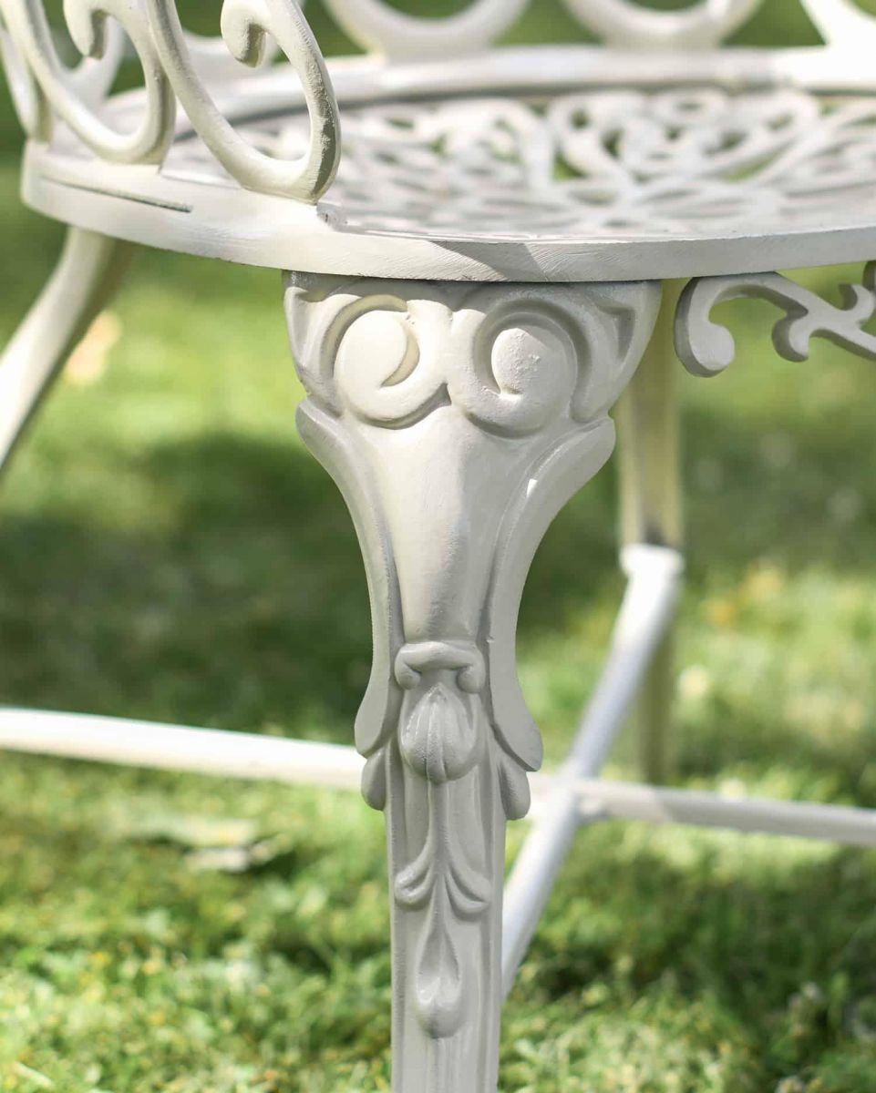 Close-Up of Chair Legs for Solid Cream "Royal Ascott" Two Seater Bistro Set Close-Up of Chair Legs for Solid Cream "Royal Ascott" Two Seater Bistro Set