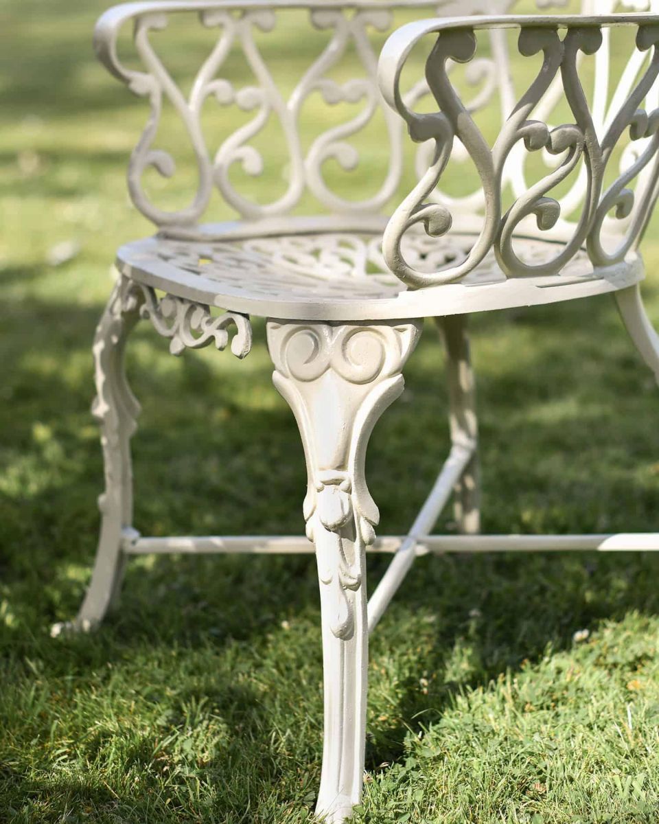 Close-Up of Chair for Solid Cream "Wootton House" Four Seat Dining Set