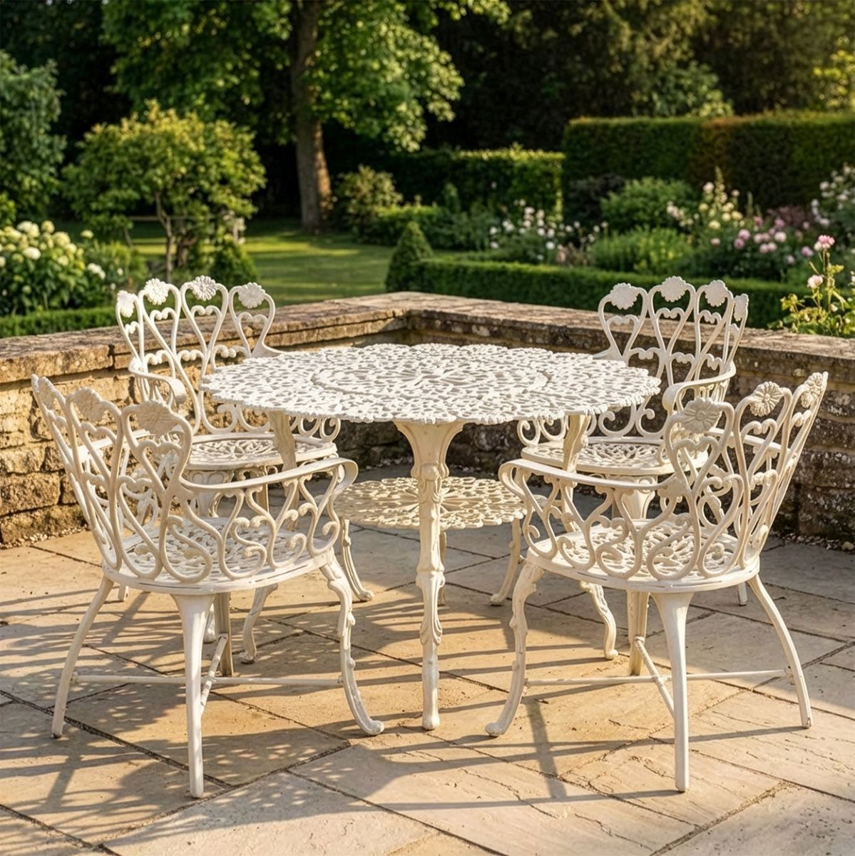 Solid Cream "Wootton House" Four Seat Dining Set digital illustration
