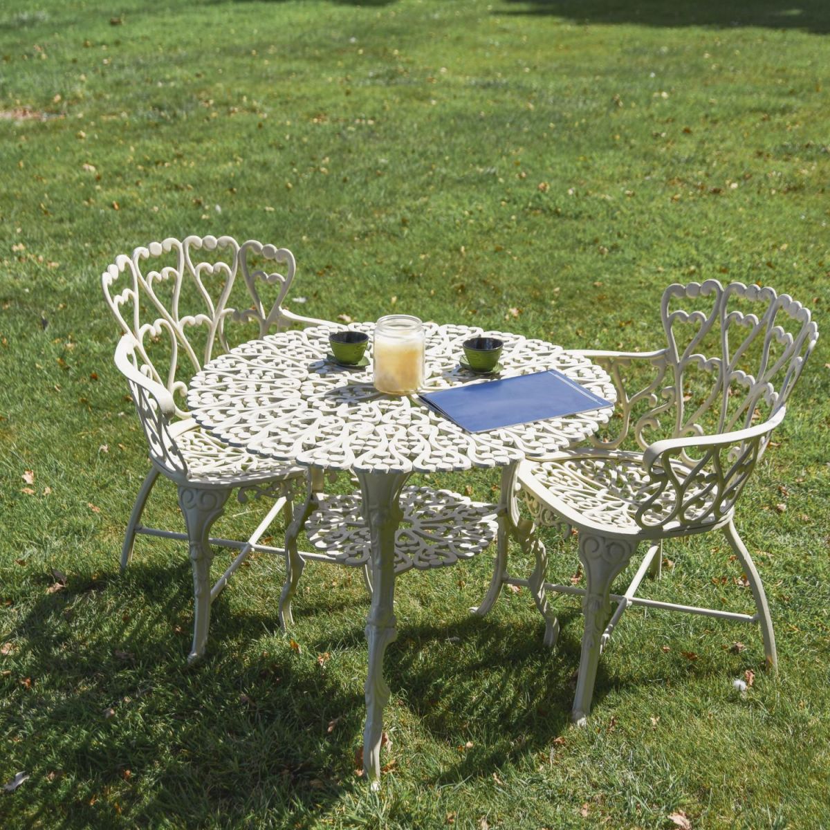 Solid Cream "Ascott" Two Seater Dining Set in Situ