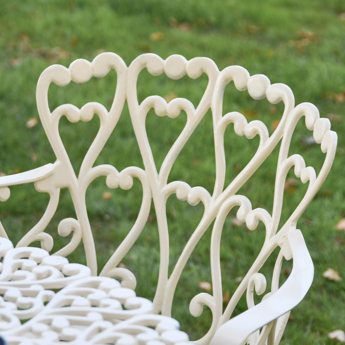 Close-Up of Chair Backrest for Solid Cream "Edworth Manor" Four Seater Dining Set
