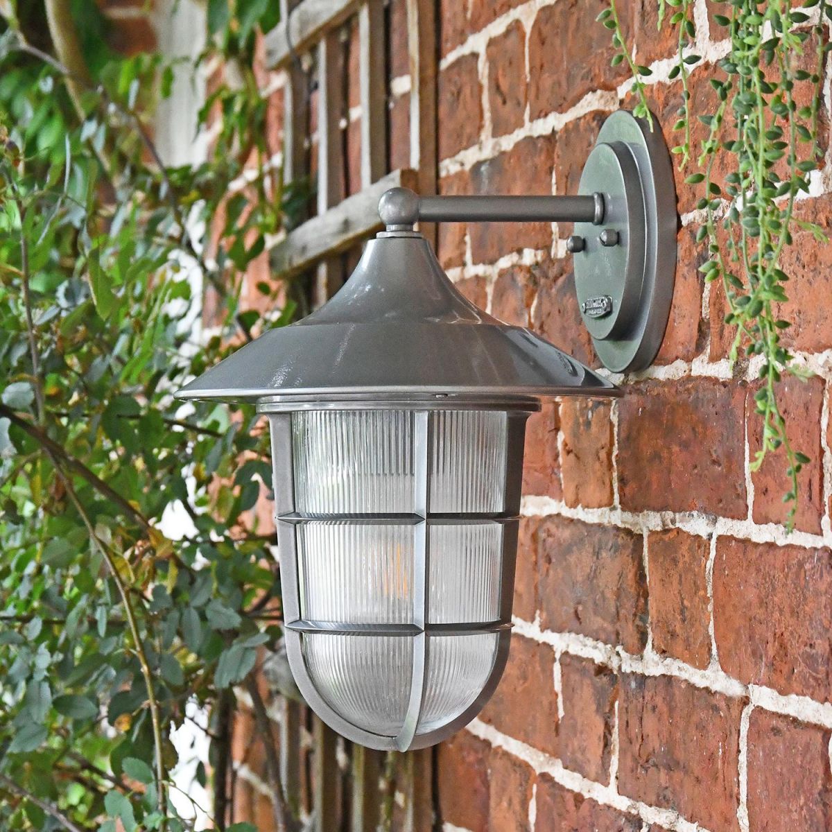 View of the Side of the Wall Light Mounted on a Brick Wall