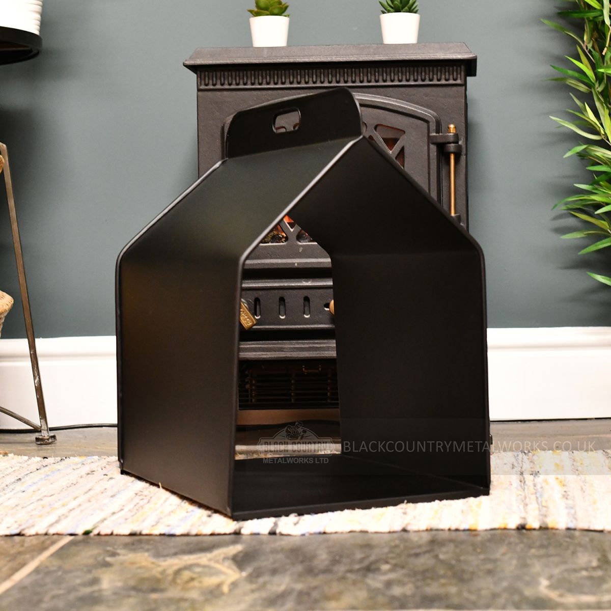 "Southmain" Black Iron Log Carrier Finished in Black