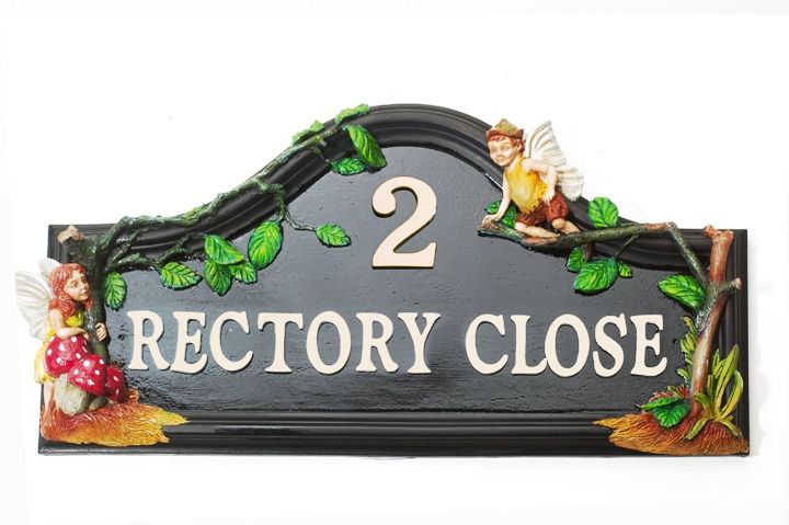 Hand Painted Flower Fairy House Name Sign