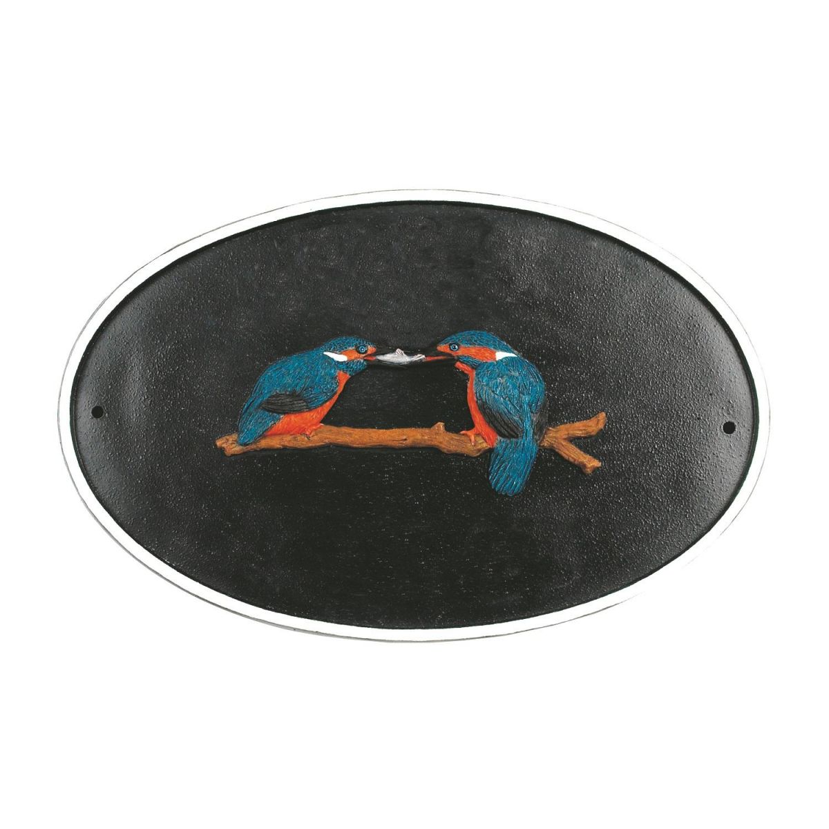 "Kingfisher" Cast Iron Effect Oval House Name Sign "Kingfisher" Cast Iron Effect Oval House Name Sign