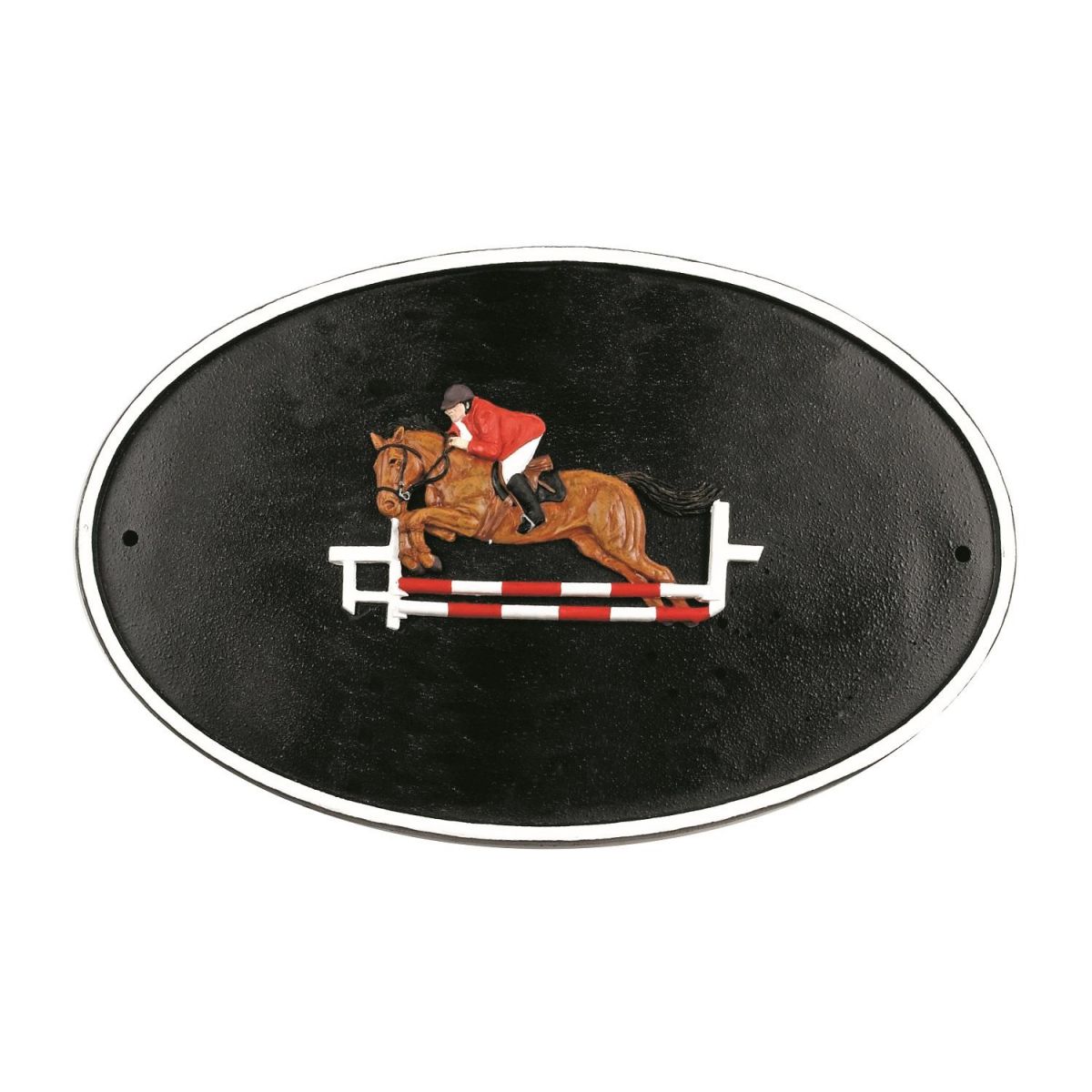 Show Jumper Cast Iron Effect Oval House Name Sign