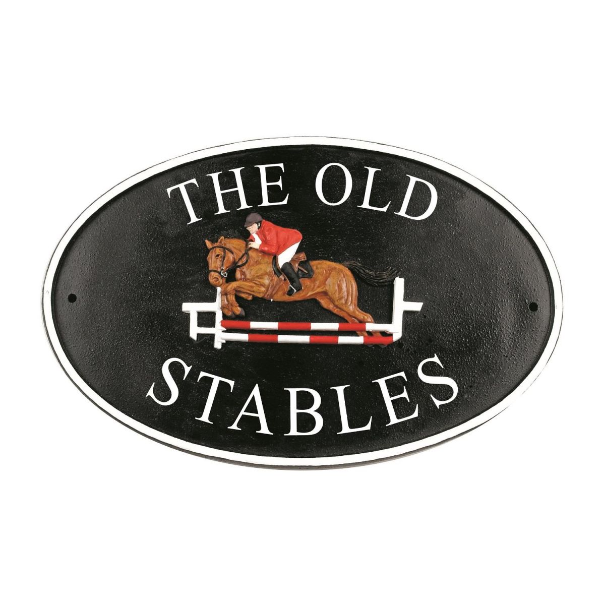Show Jumper Cast Iron Effect Oval House Name Sign with Personalisation 