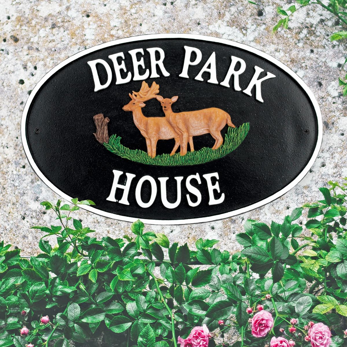 "Deer Park" Cast Iron Oval Sign