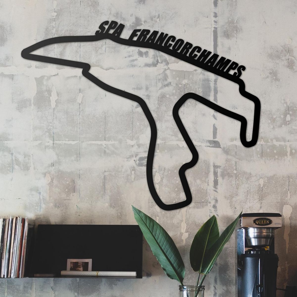 Spa-Francorchamps Race Track Wall Art on the Wall Next to Plants Spa-Francorchamps Race Track Wall Art on the Wall Next to Plants