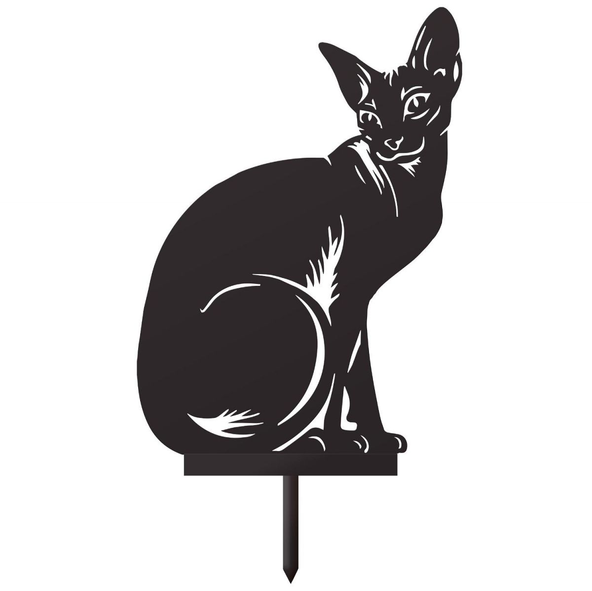Black Cat Silhouette with Stand 