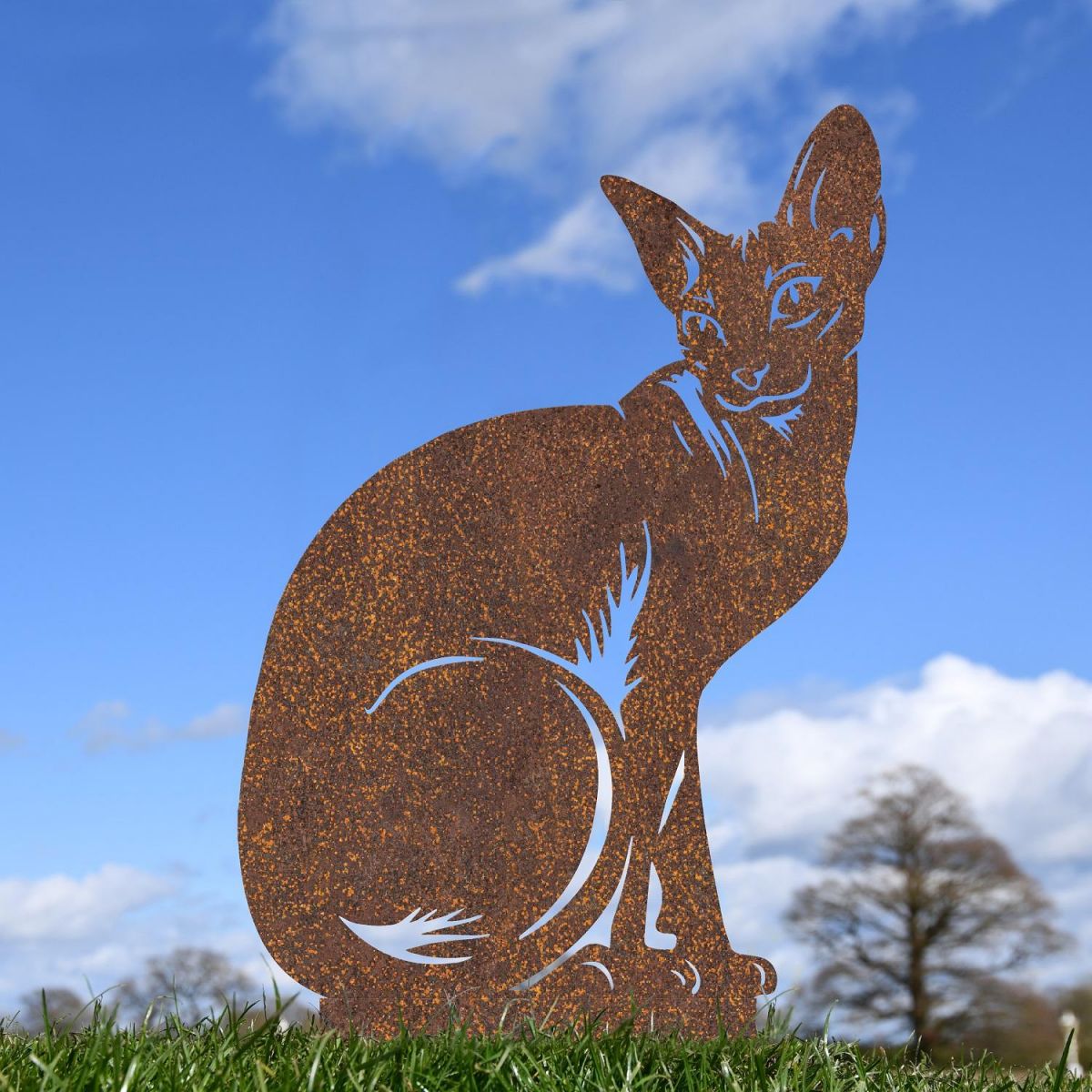 Rustic Sphynx Cat Silhouette 