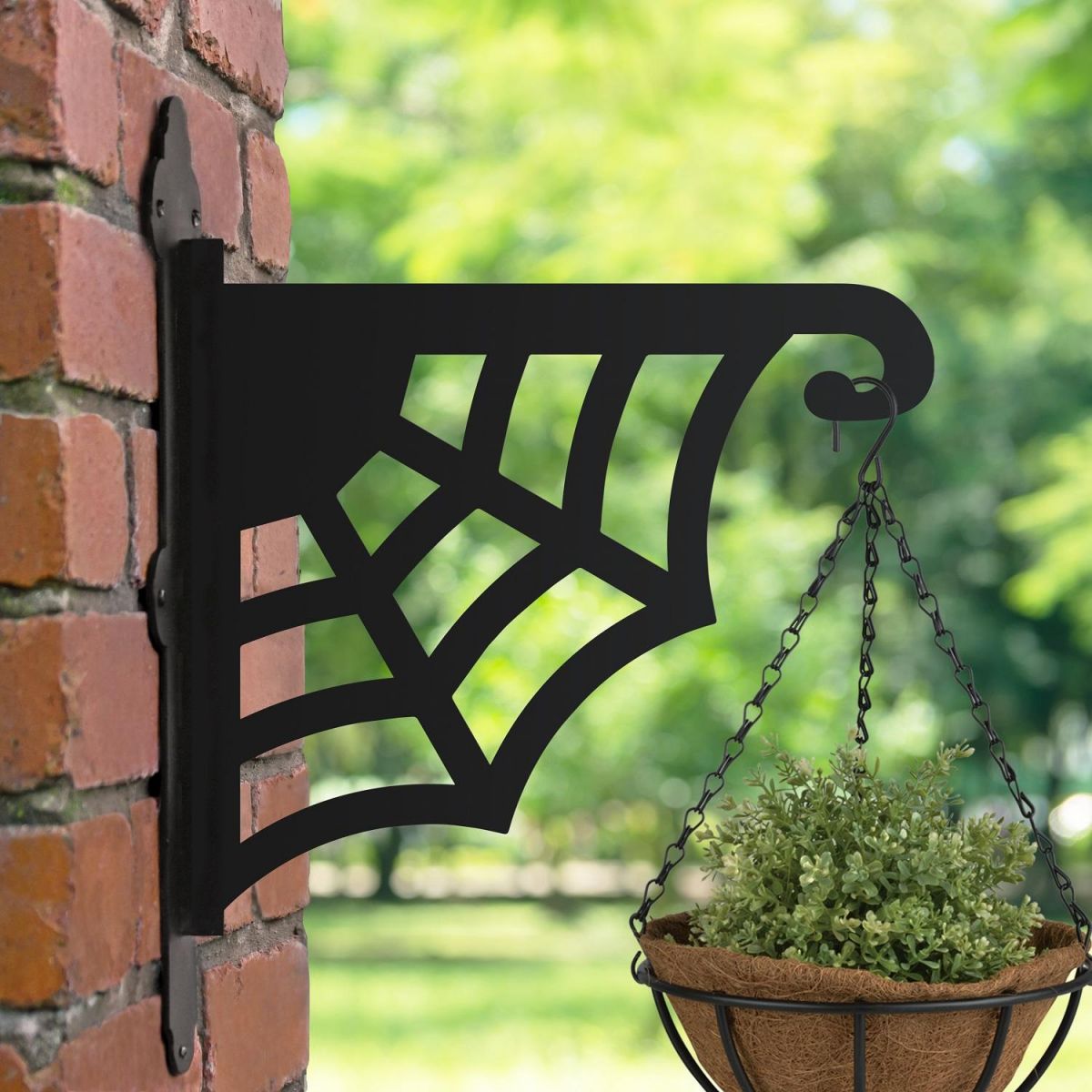 Spider Web Design on Hanging Basket Bracket 