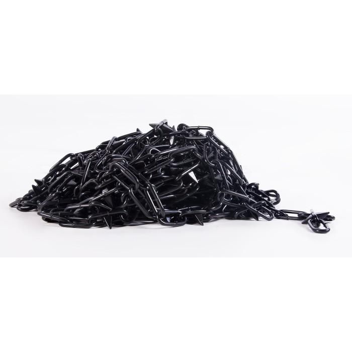 Black Steel Spiked Chains (Sold Per Metre) - Every Link Spikes