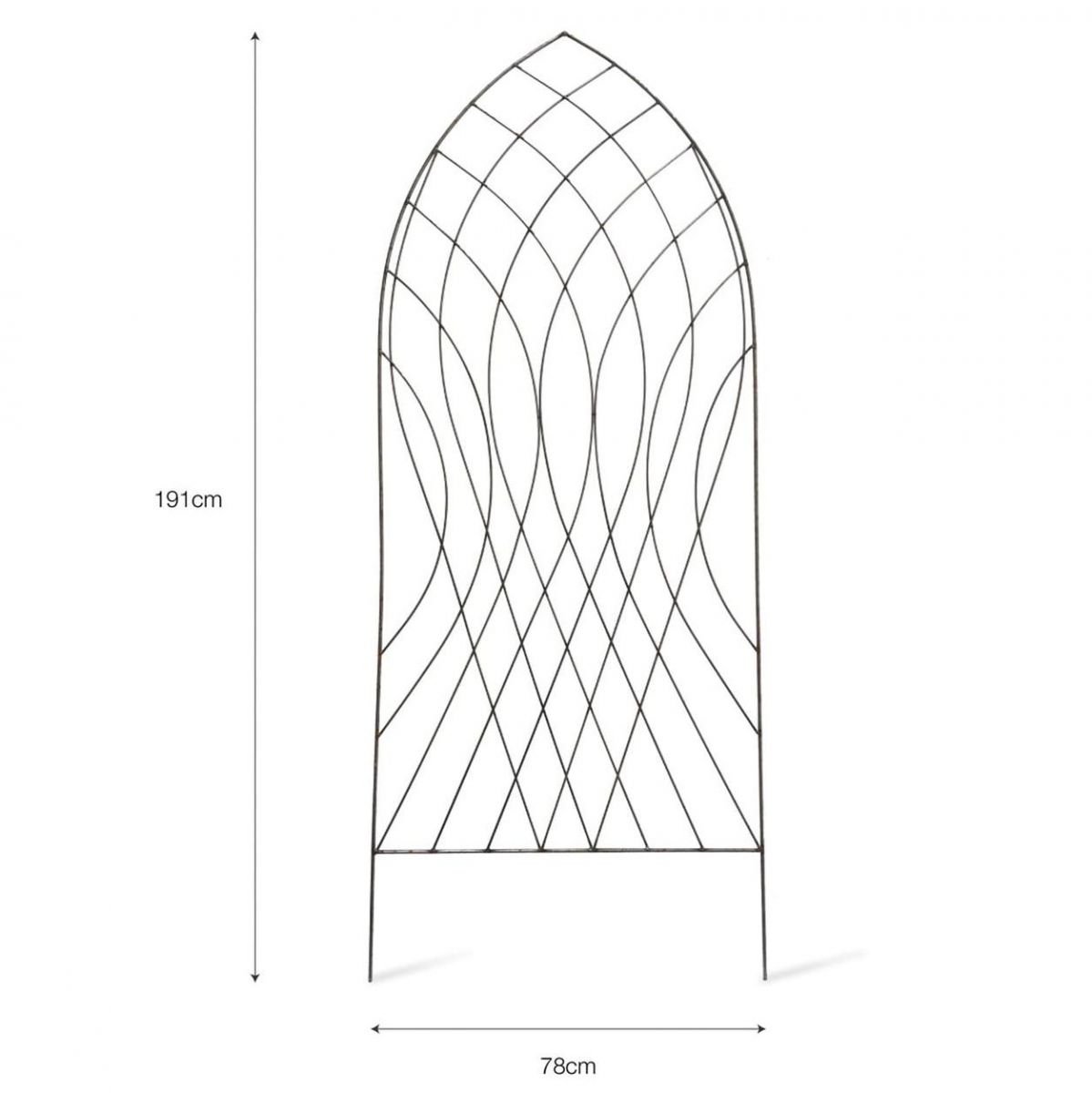 "Spire" Steel Plant Trellis Dimensions