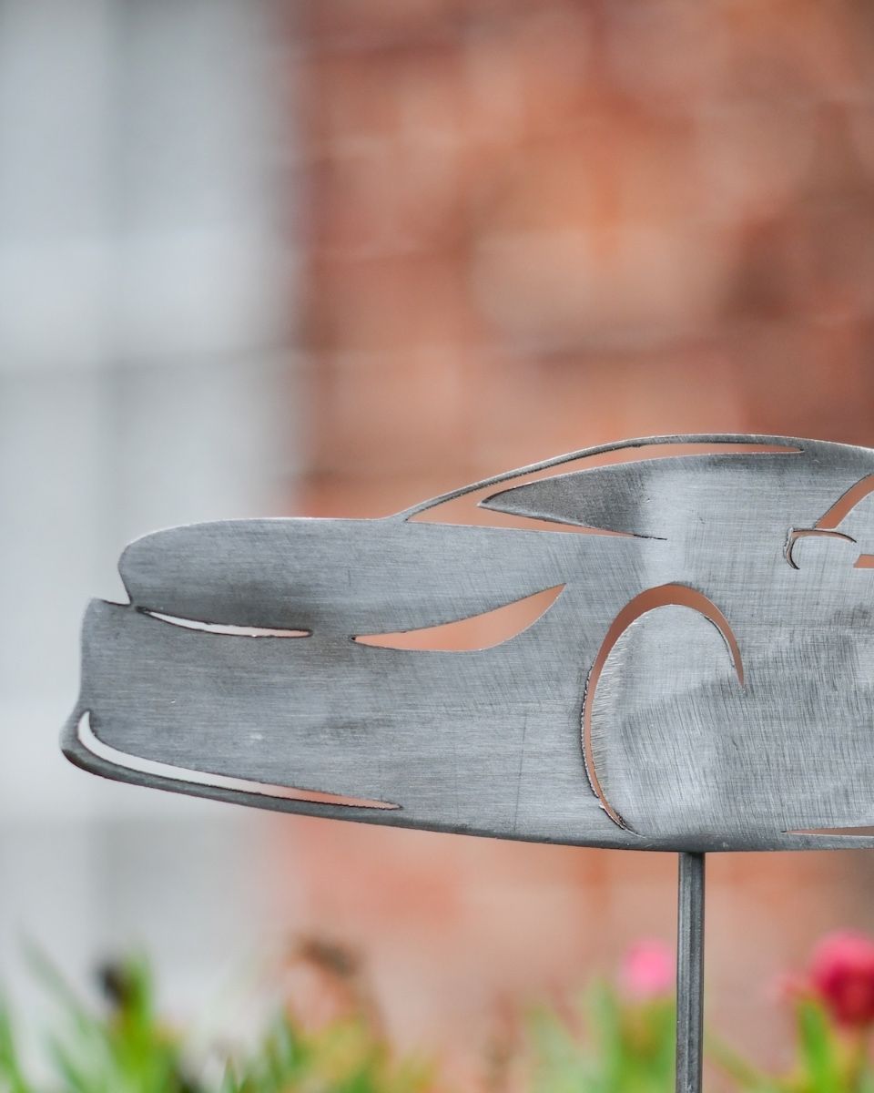 Sports Car Artistic Plant Pot Spike - Set of Two close up