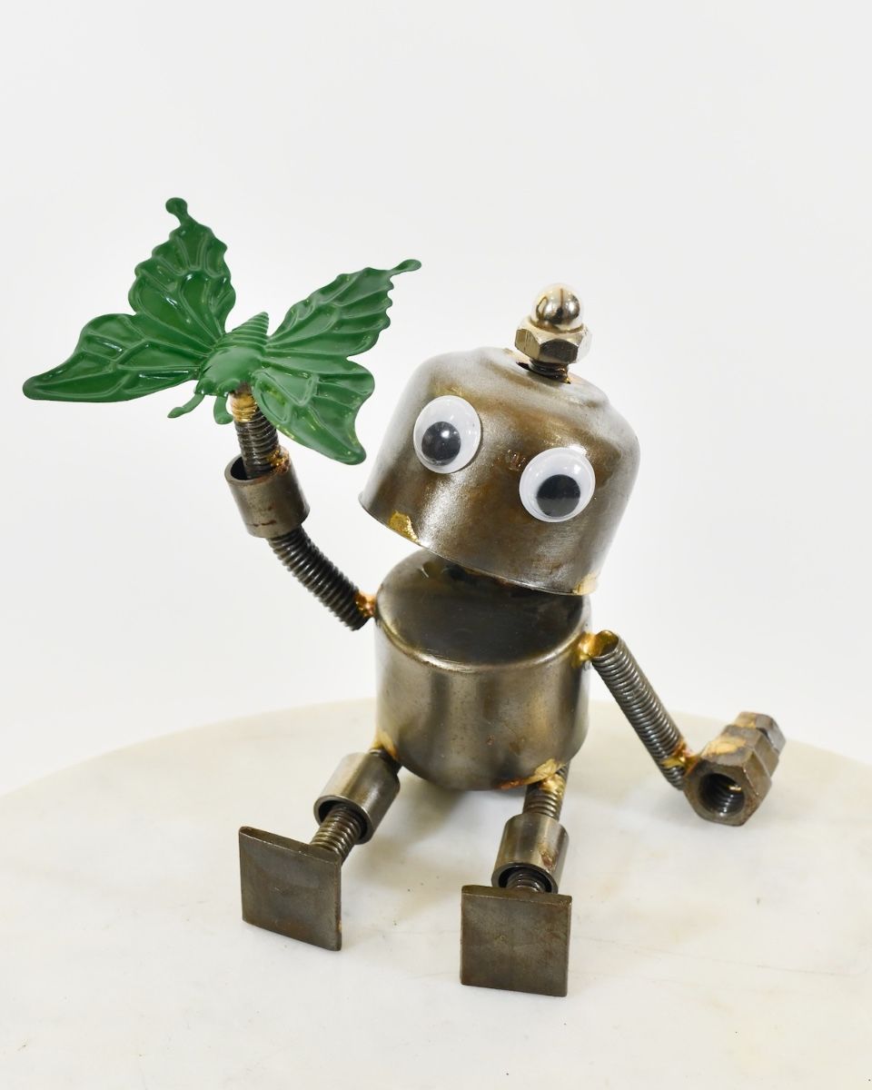 "Sprocket" the Upcycled Metal Home Ornament green