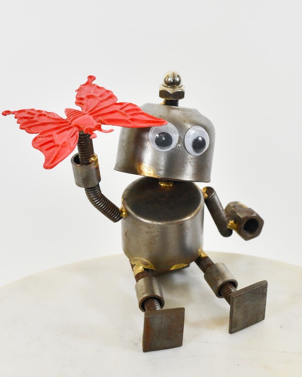 "Sprocket" the Upcycled Metal Home Ornament red