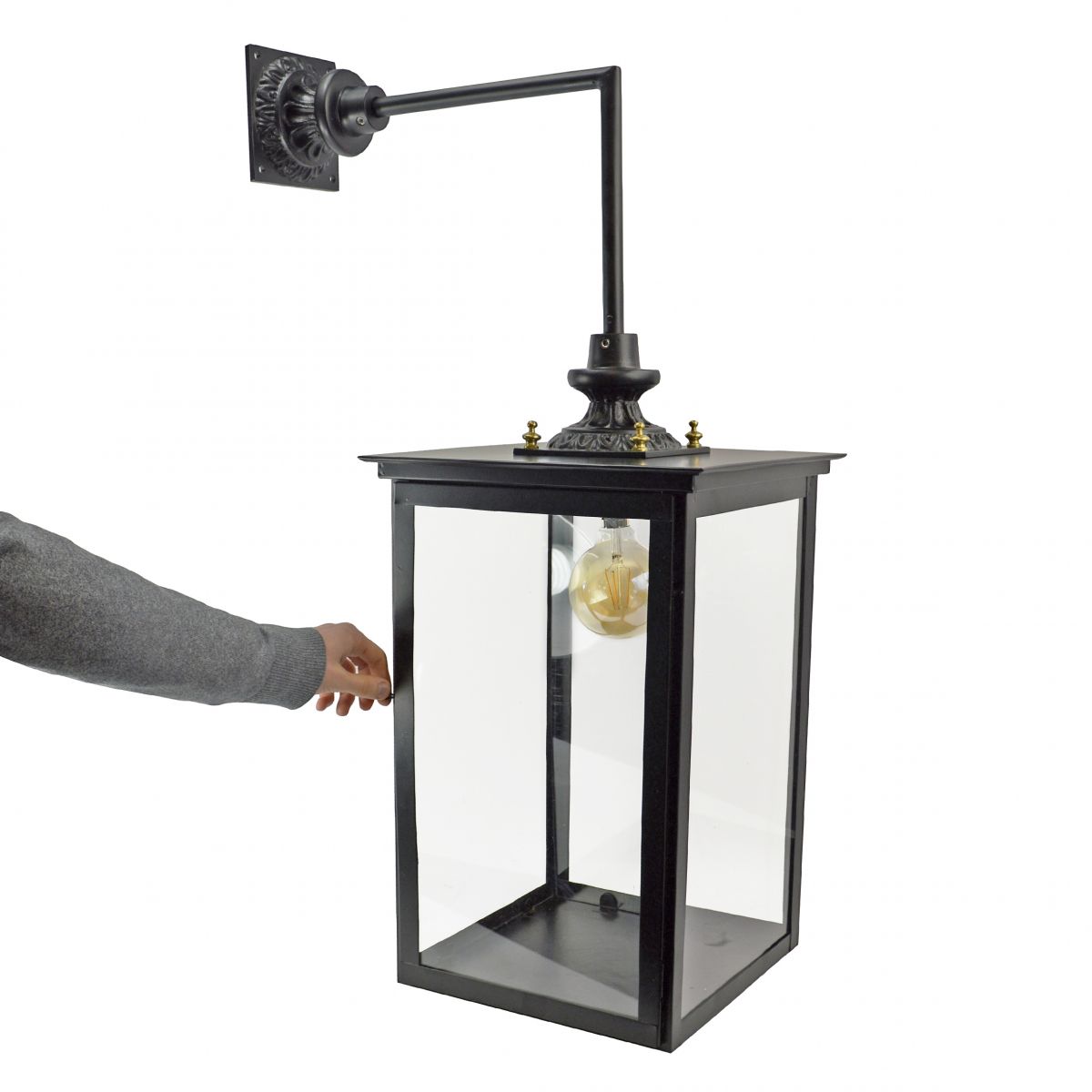 Small Square Design Wall Light in Black