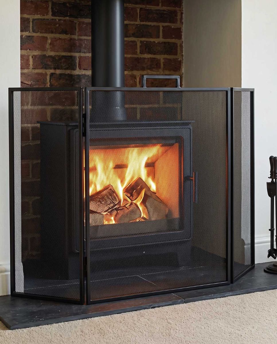 Square Simplistic Contemporary Three Fold Fireguard in Situ Digital Illustration
