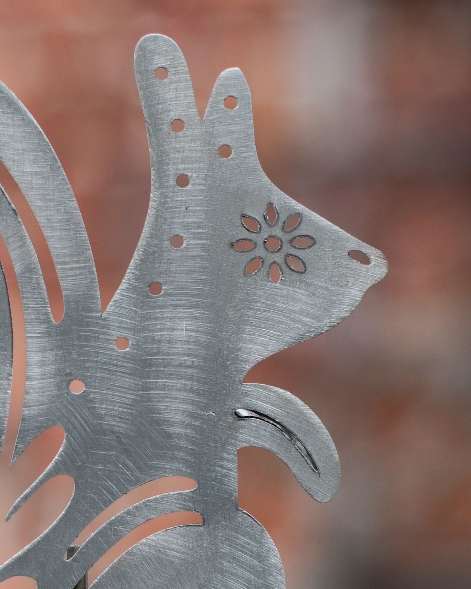 Squirrel Artistic Plant Pot Spike - Set of Two close up of head